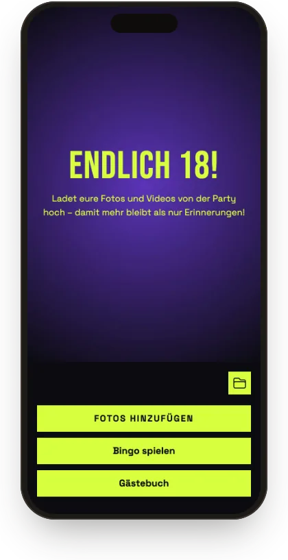 Gästegalerie im Design „Neon bei Nacht“