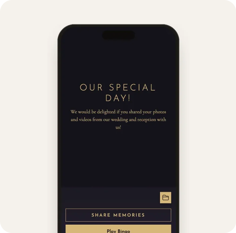 Guest gallery in the Black & Champagne template