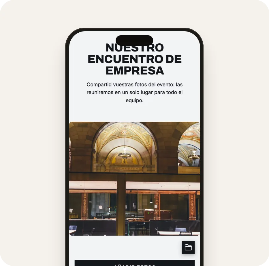 Galería de asistentes con la plantilla Grafito corporativo