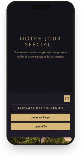 Galerie des invités avec le modèle Noir et champagne