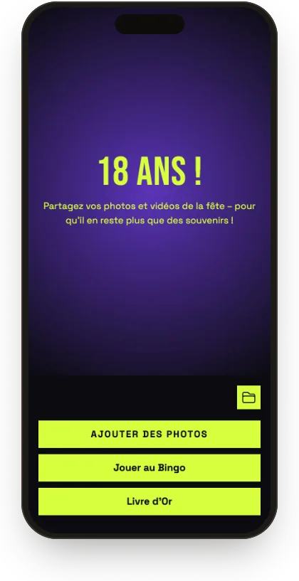 Galerie des invités avec le modèle Néon de nuit