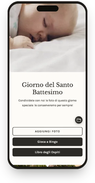 Galleria degli invitati nel modello Battesimo in lino