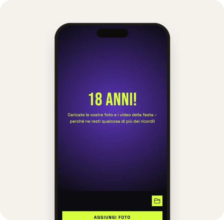 Galleria degli invitati nel modello Neon notturno