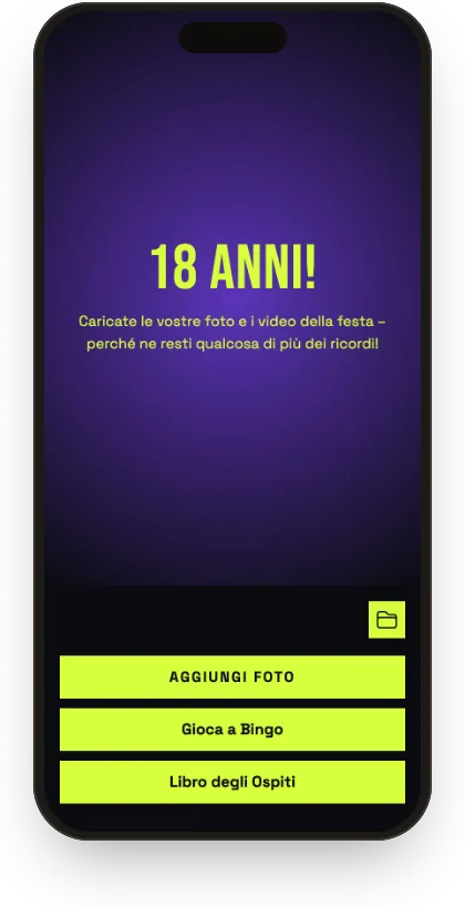 Galleria degli invitati nel modello Neon notturno