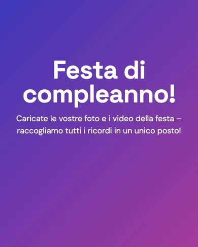 Schermata della galleria di compleanno nel modello «Festa di compleanno!».