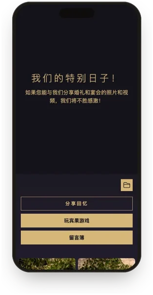 “黑色与香槟”模板的宾客相册